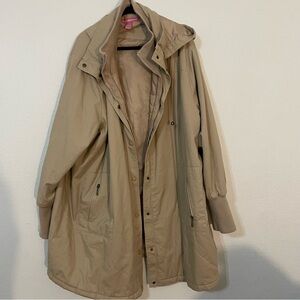 Woman Within woman’s Tan Hooded coat Jacket size 3X thick winter long cold days